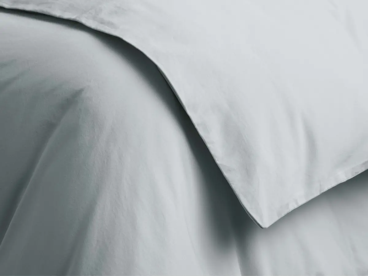 Italian Garment-Dyed Sateen Duvet In Sky 1