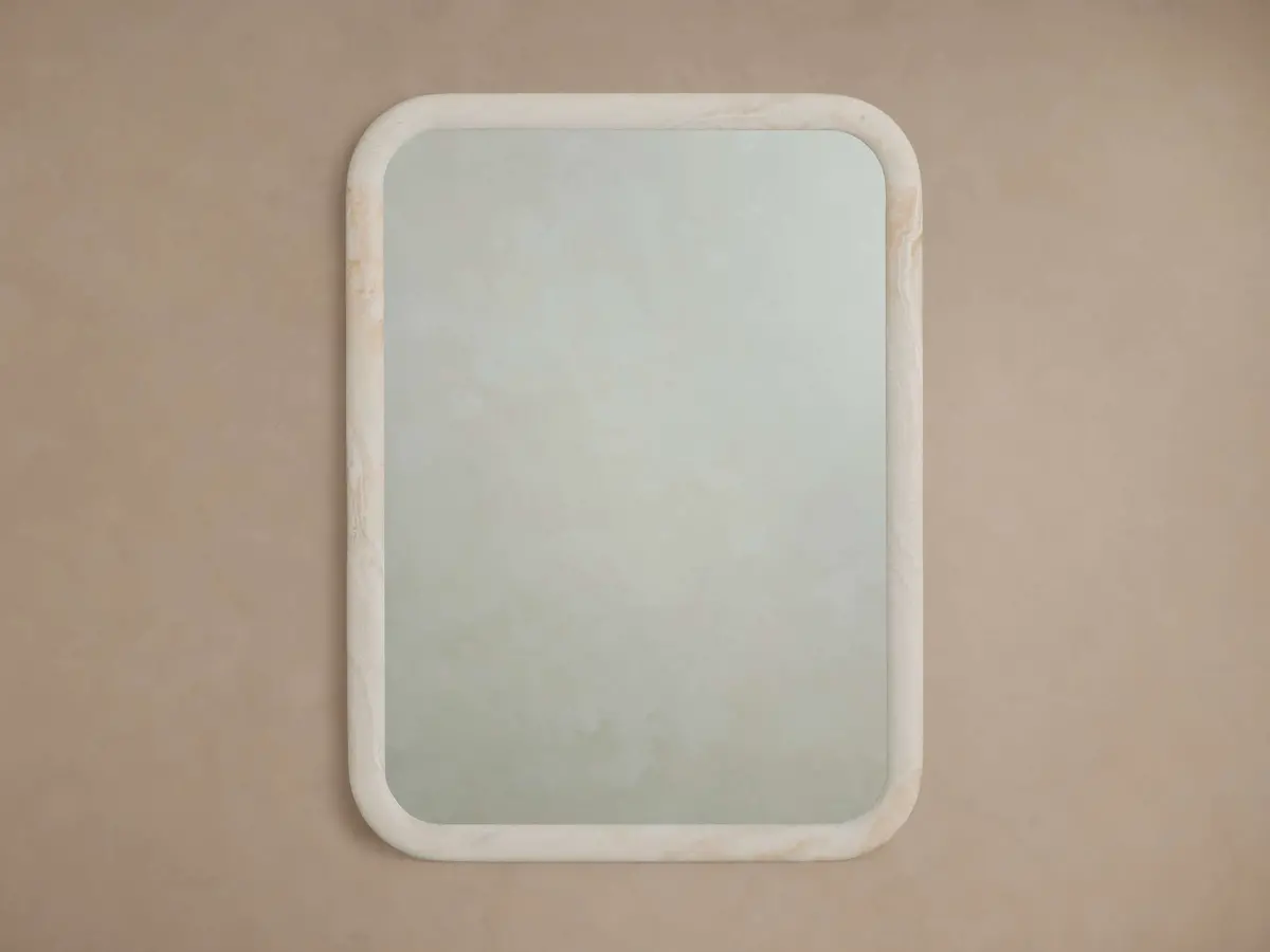 Vale Wall Mirror In White Onyx 1
