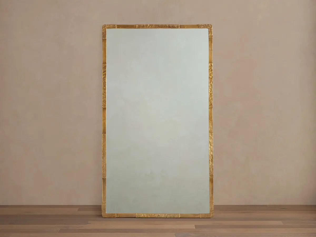 Miah Grand Floor Mirror In Brass 1
