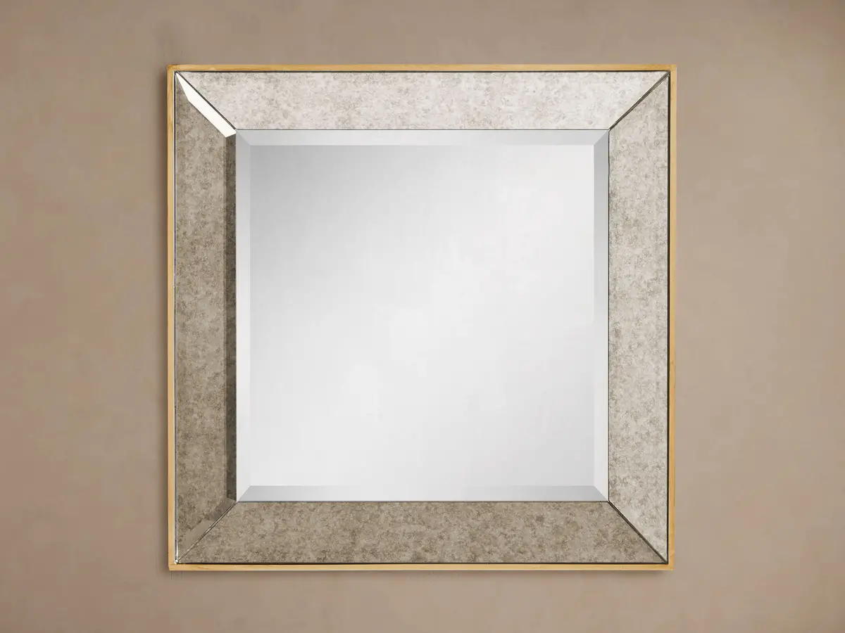 Maison 20" Square Wall Mirror In Gold 1