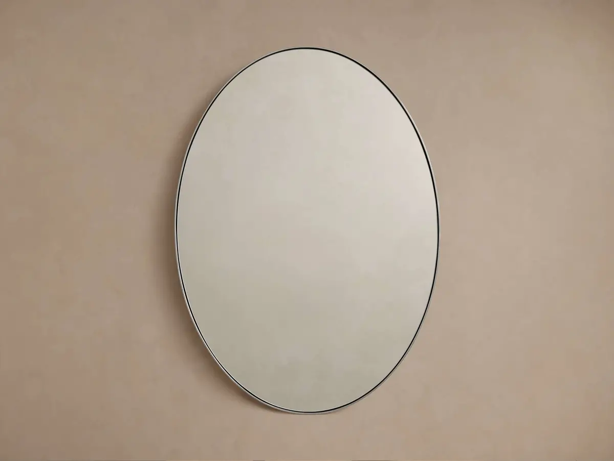 Lira Oval Bath Wall Mirror In Nickel 1