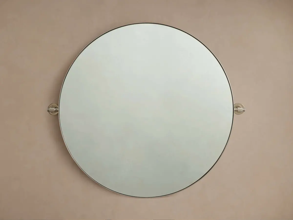 Monroe Round Bath Wall Mirror In Nickel 1