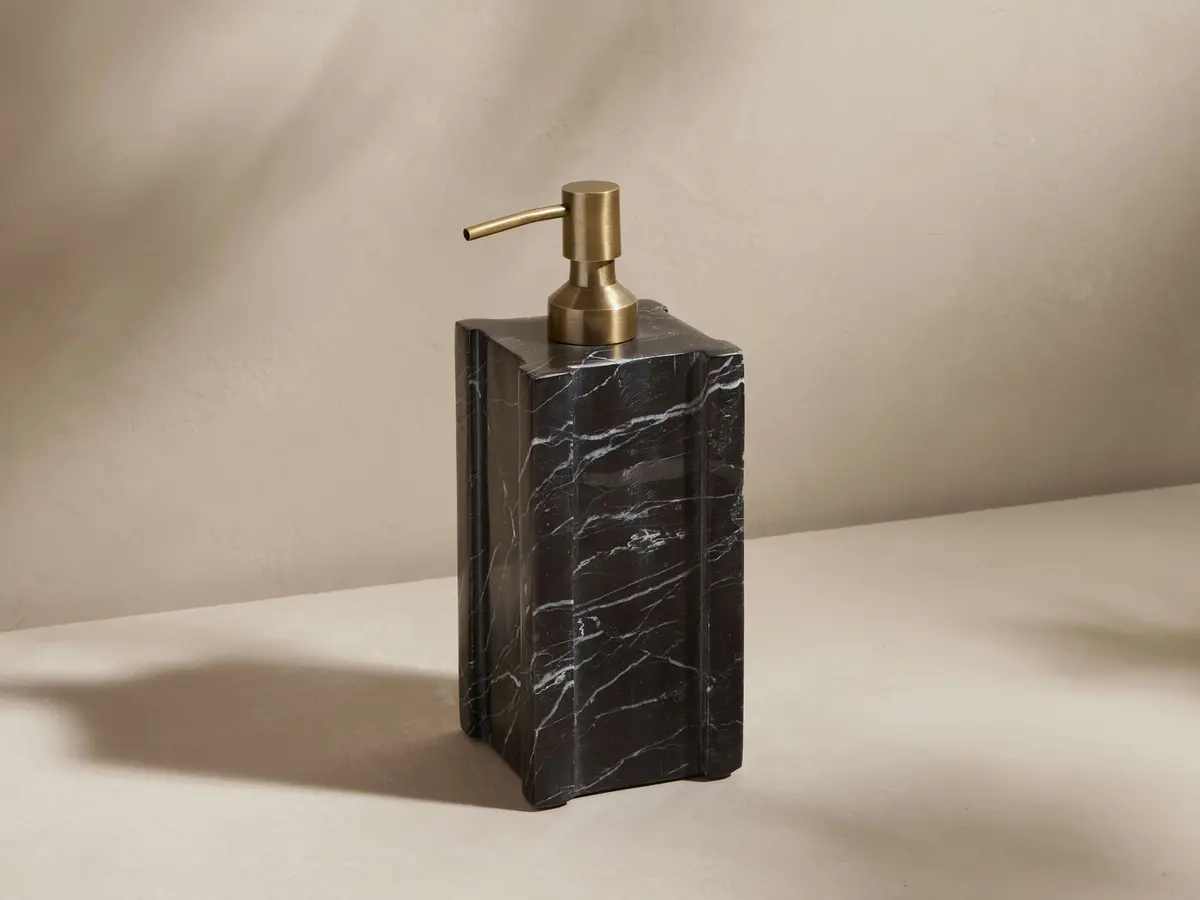 Aster Soap Dispenser In Black Marquina 1