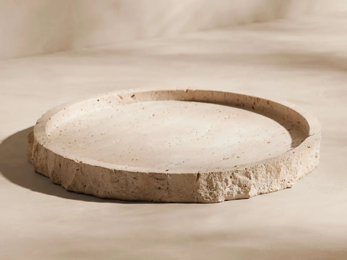 Travertine Bath Tray 1