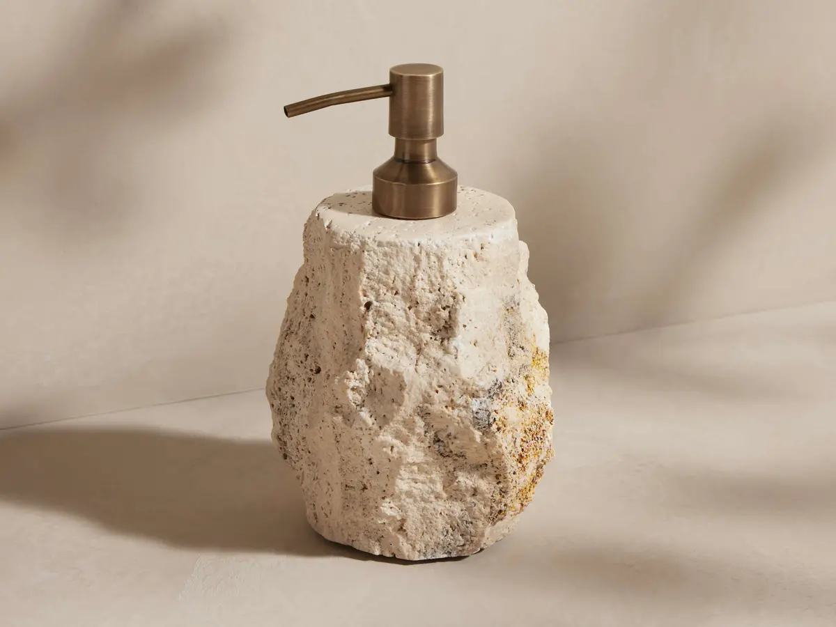 Travertine Soap Pump 1