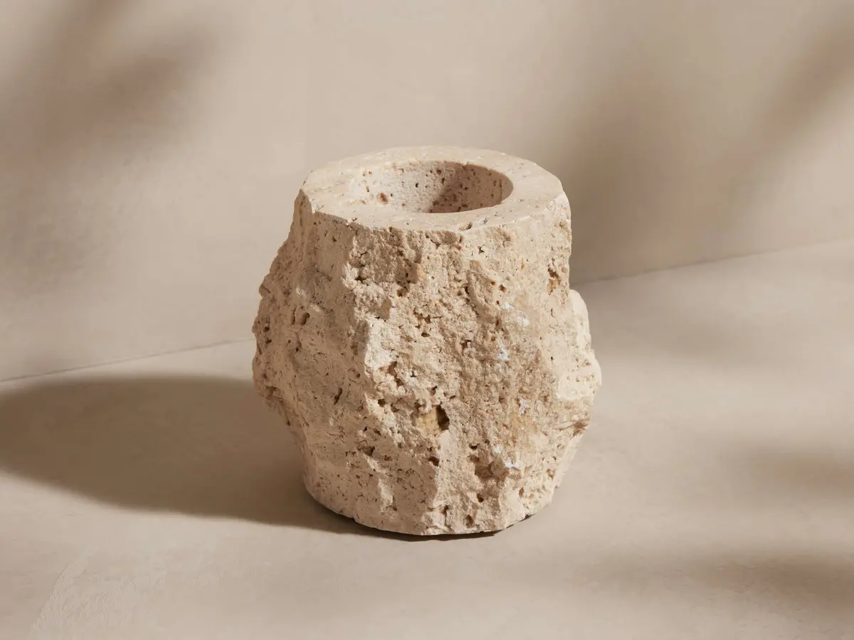 Travertine Bath Tumbler 1