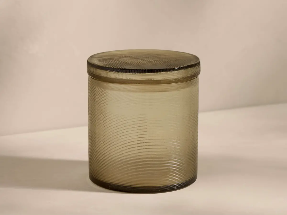 Abilene Bath Jar In Olive Smoke 1