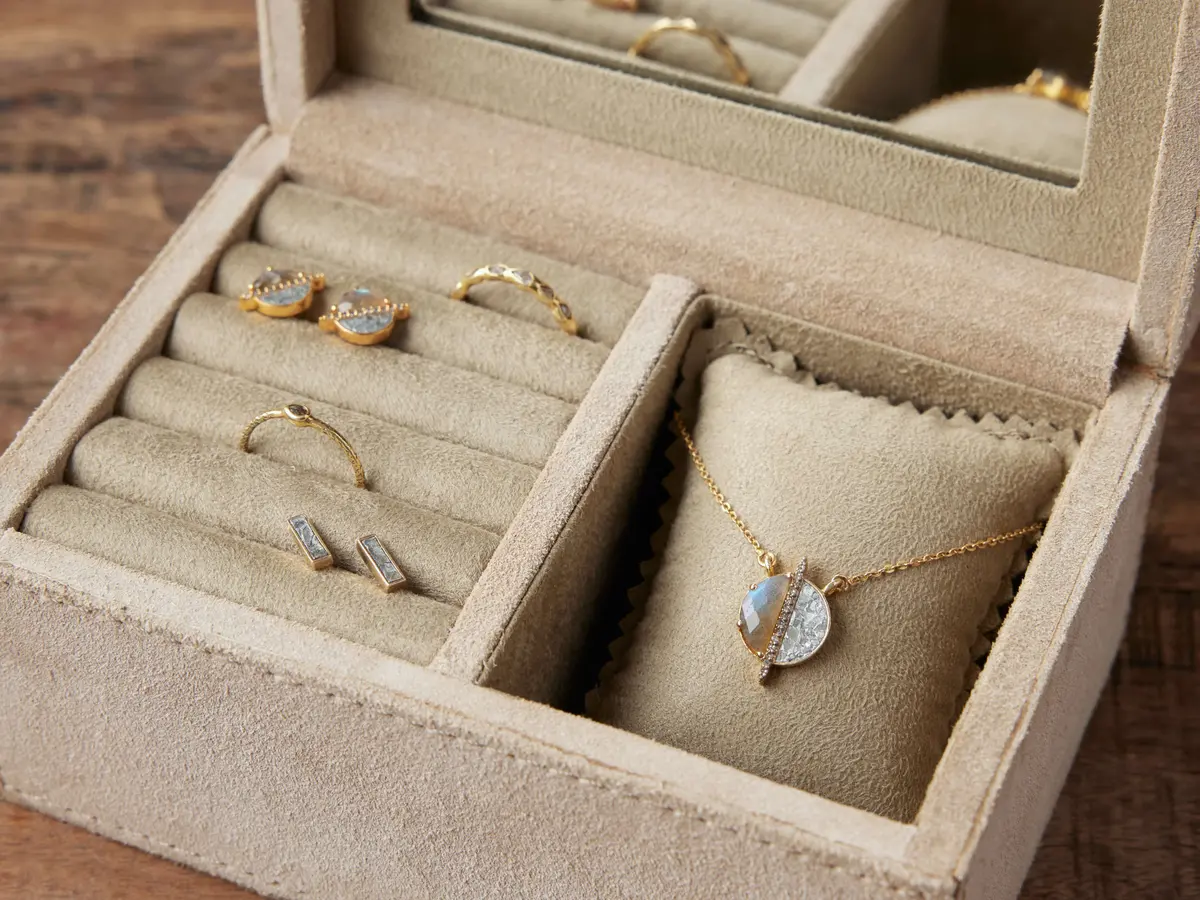Small Meline Suede Jewelry Box 1