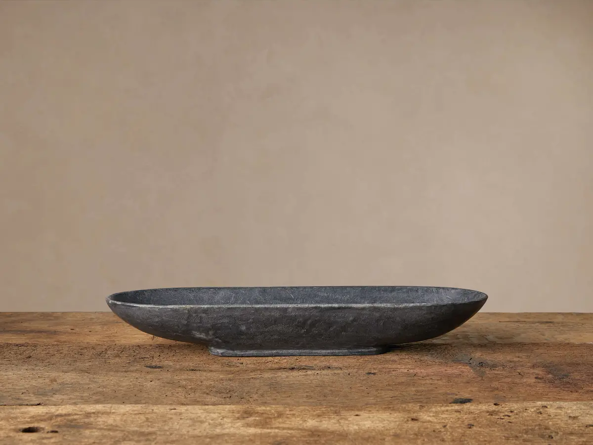 Black Marble Oval Bowl 1