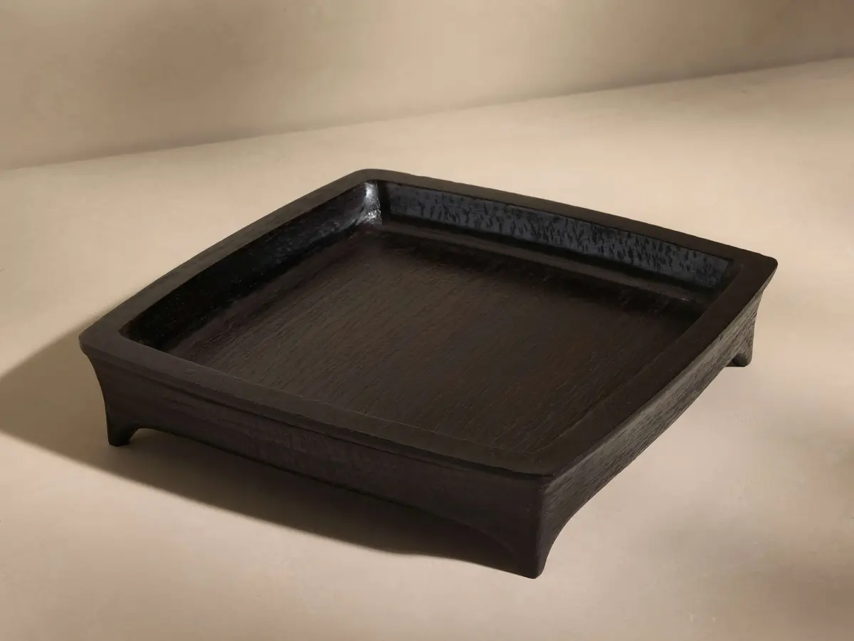 14" Calliope Square Tray In Black 1