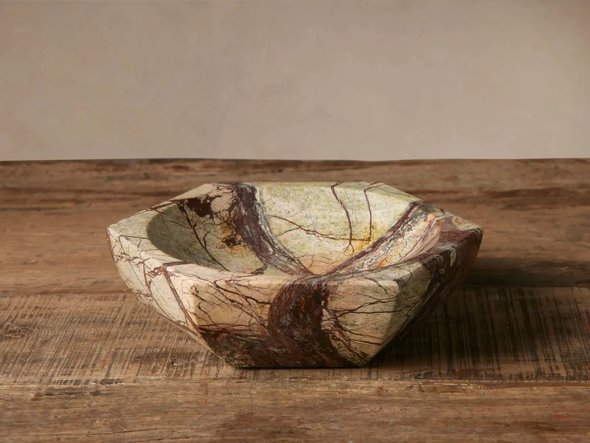Rhodes Hexagonal Marble Bowl 1