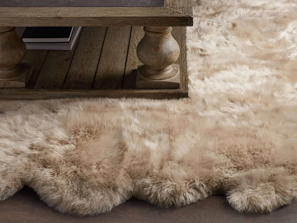 Sheepskin Wool Rug In Natural 1