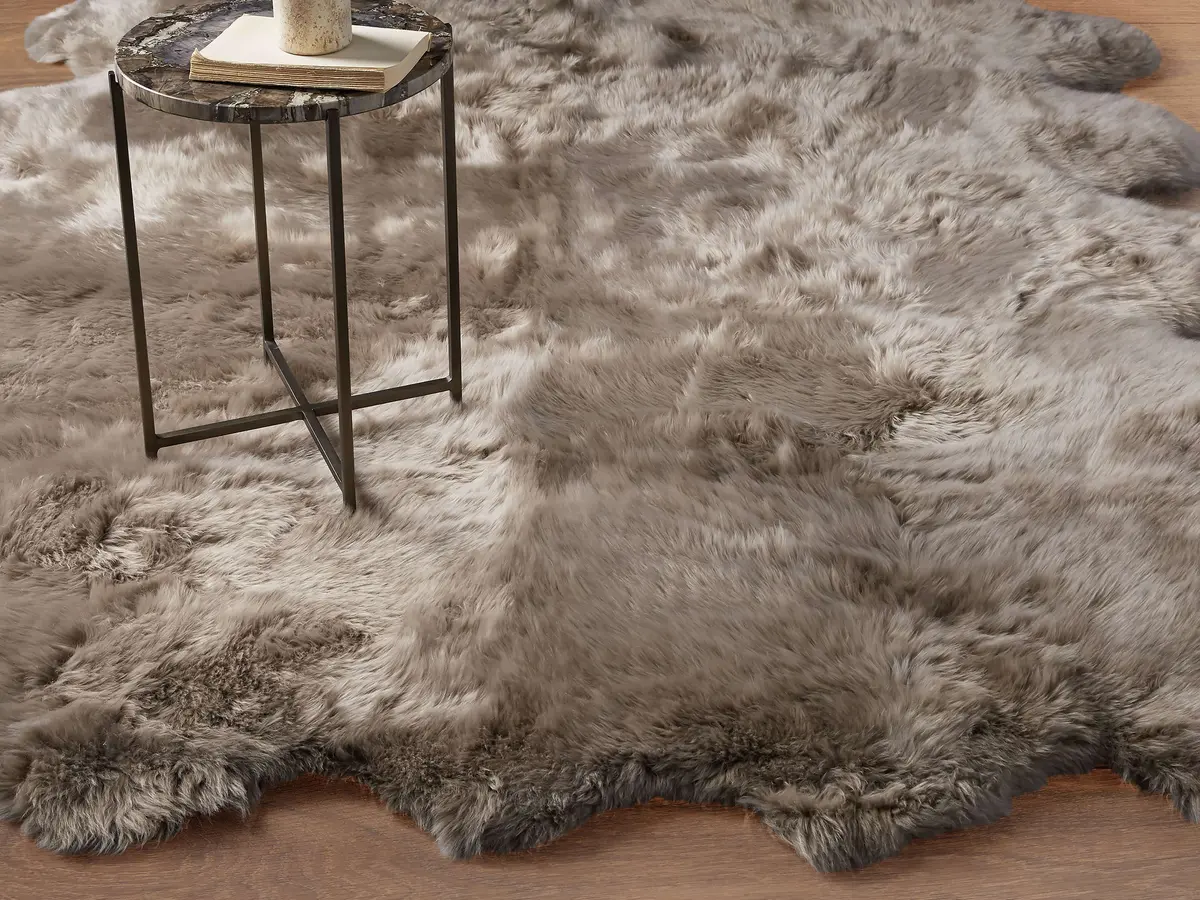 Sheepskin Wool Rug In Vole 1