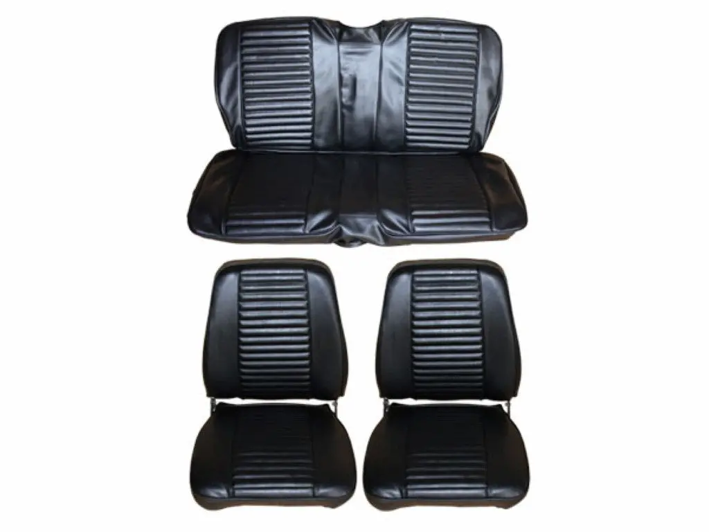 6604-Buk-C 1969 Barracuda Fastback Standard Style Front Bucket Rear Bench Seat Cover Set 1