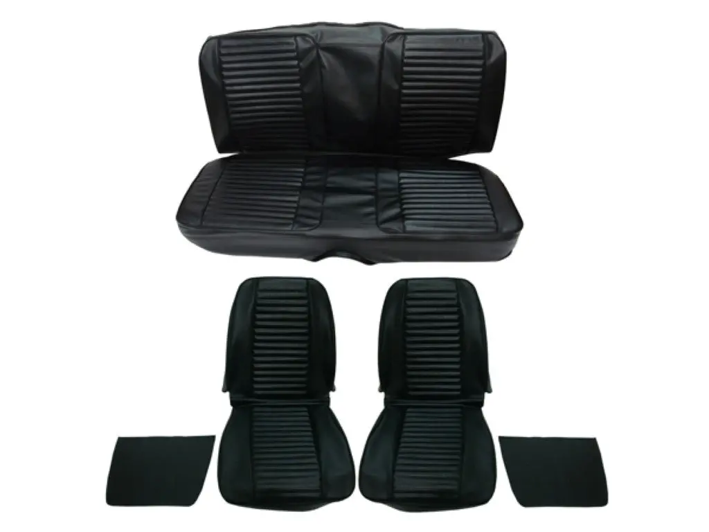 6604Ht-Buk-C Mopar 1969 Barracuda Notchback Standard Style Front Bucket Rear Bench Seat Cover Set 1