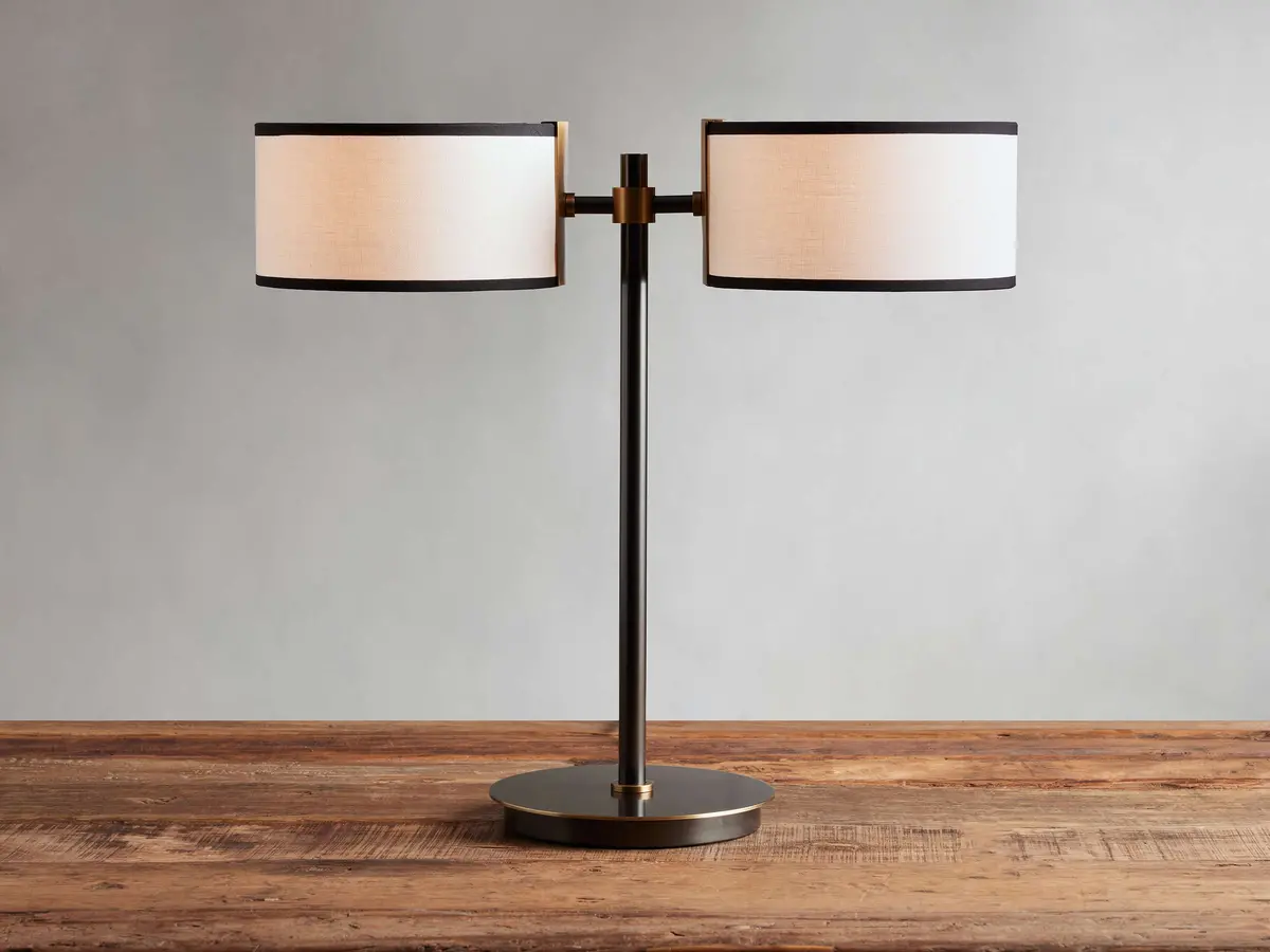 Daphne 2-Light Table Lamp In Black & White 1