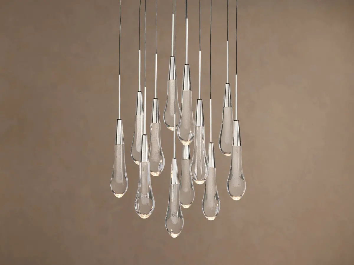 Soltaire Round Chandelier In Nickel 1