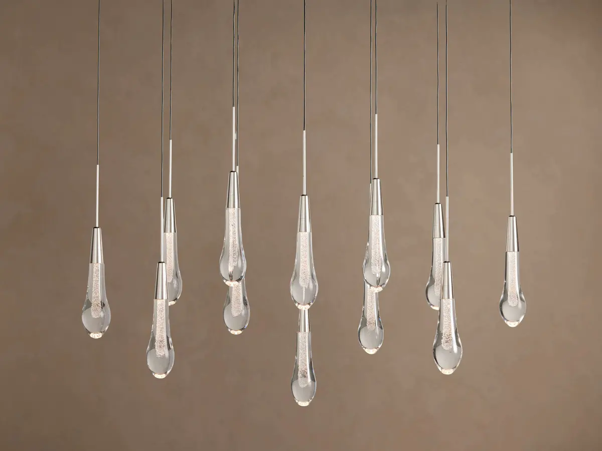 Soltaire Linear Chandelier In Nickel 1
