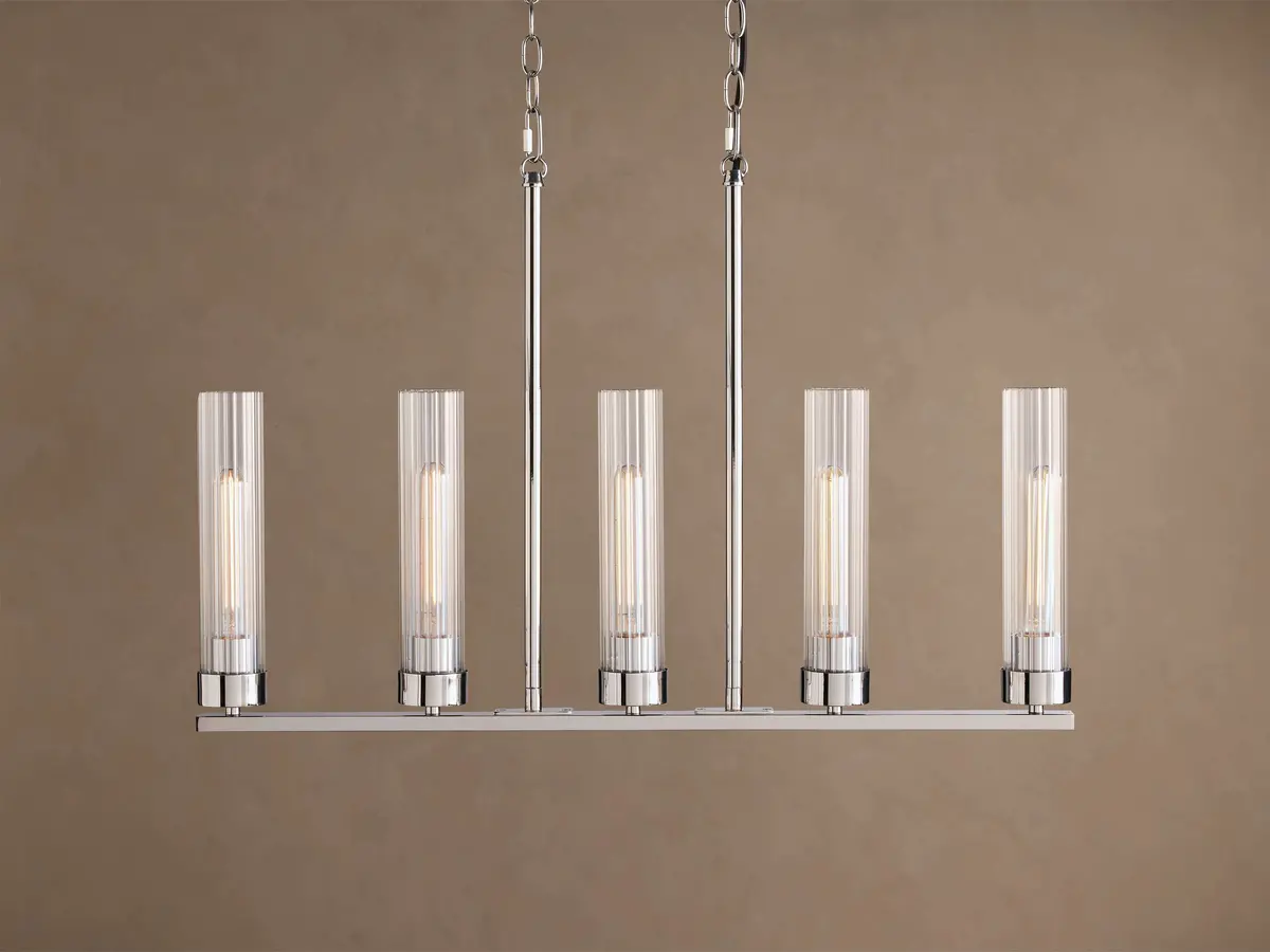 Andreas Linear Chandelier In Nickel 1
