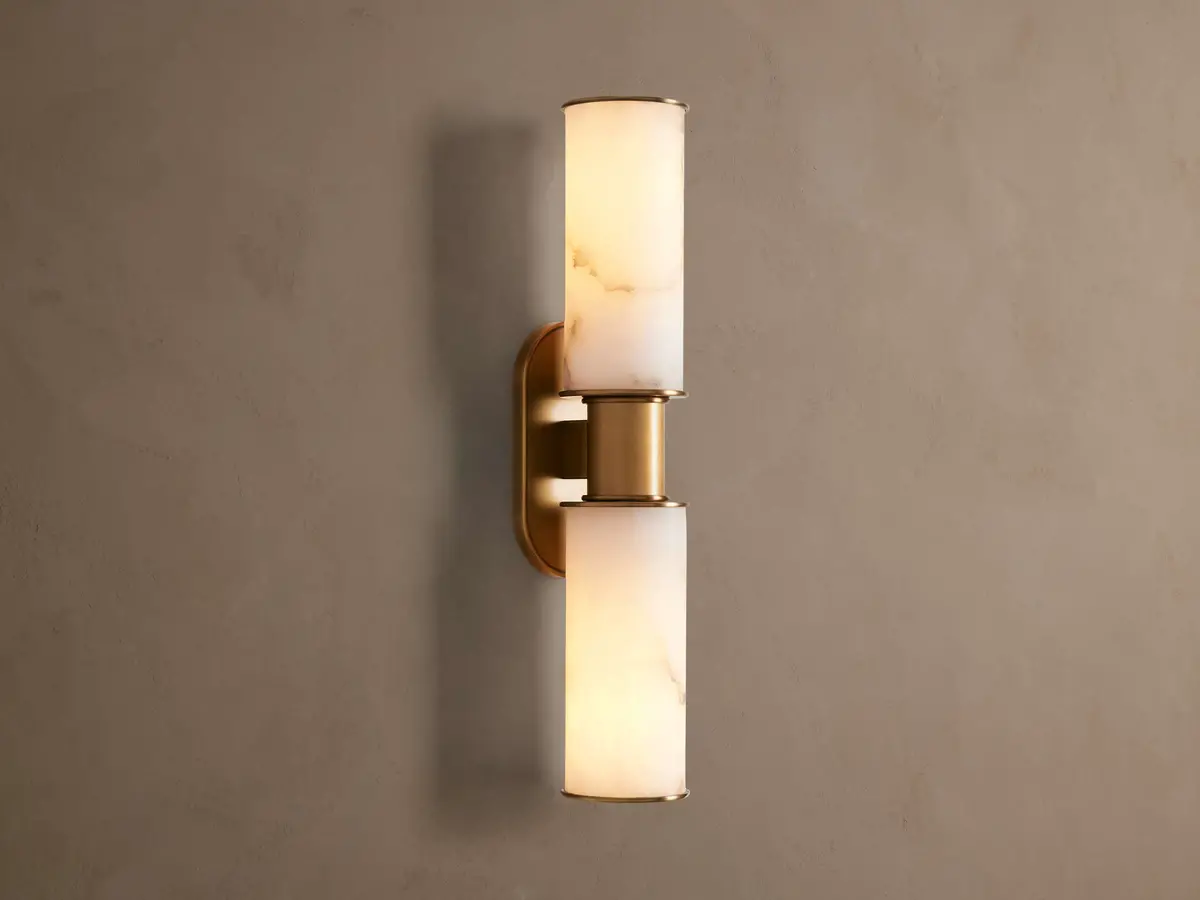 Harlin Double Sconce In Alabaster 1