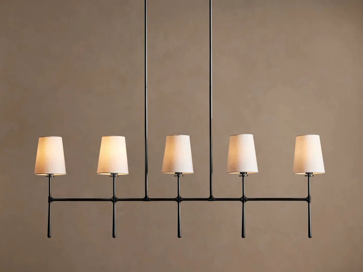 Rhodes 5 Light Linear Chandelier In Bronze 1