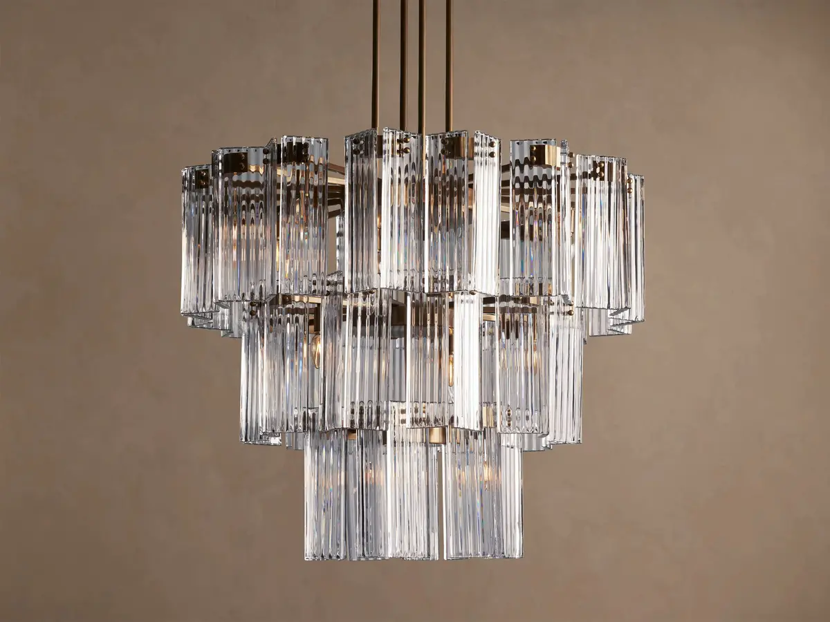 Delsie 38" Round Chandelier With Clear Glass 1