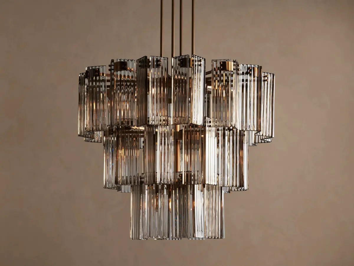 Delsie 38" Round Chandelier With Smoke Glass 1