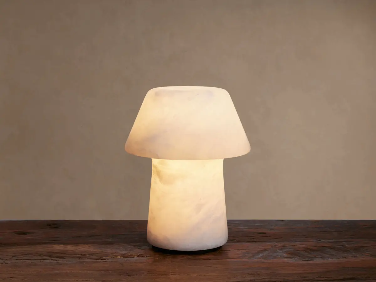 Daine Alabaster Outdoor Rechargeable Table Lamp 1