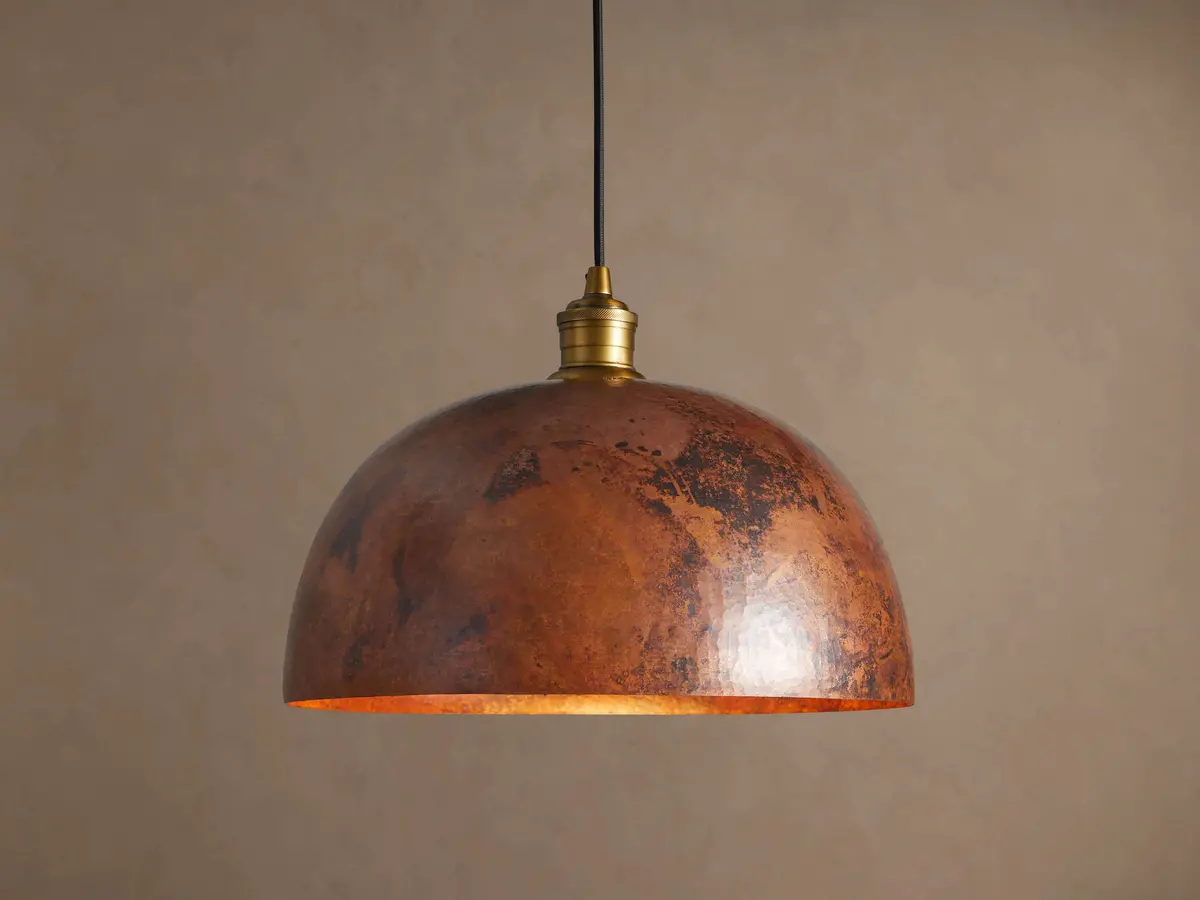 Recycled Metal Dome Pendant 1