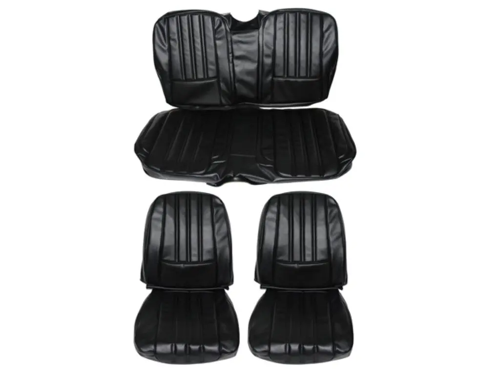 6616-Buk-C Mopar 1968 Barracuda Fastback Deluxe Style Front Bucket Rear Bench Seat Cover Set 1