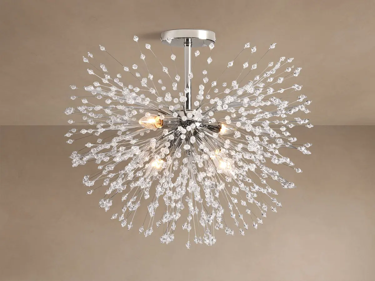 Dandelion Flush Mount In Silver 1