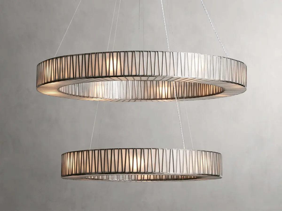 Jeunet 2-Tier Round Chandelier In Nickel 1