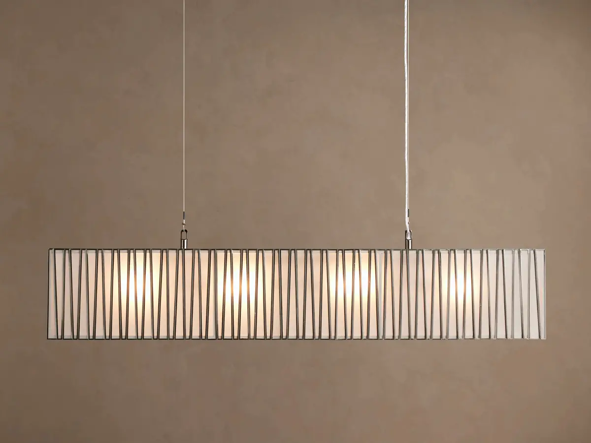 Jeunet Rectangular Chandelier In Nickel 1