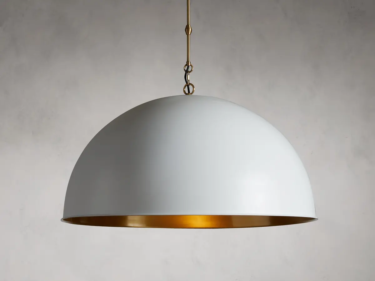 Watley Dome Pendant In White 1