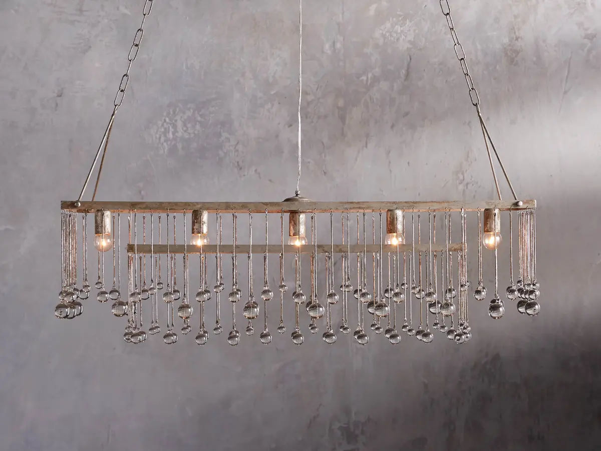 Aubrey Rectangular Chandelier In Silver 1