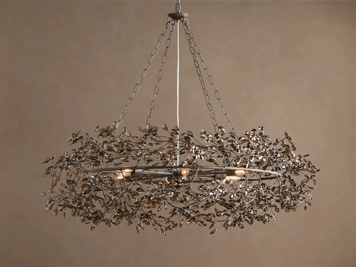 Fiore 48" Crown Chandelier In Bronze With Smoke Glass 1