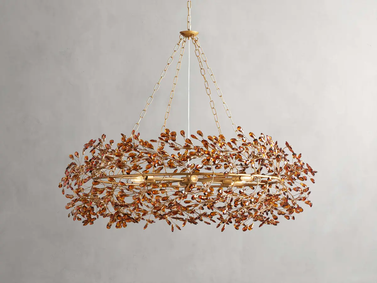 Fiore Crown Chandelier With Amber Glass 1
