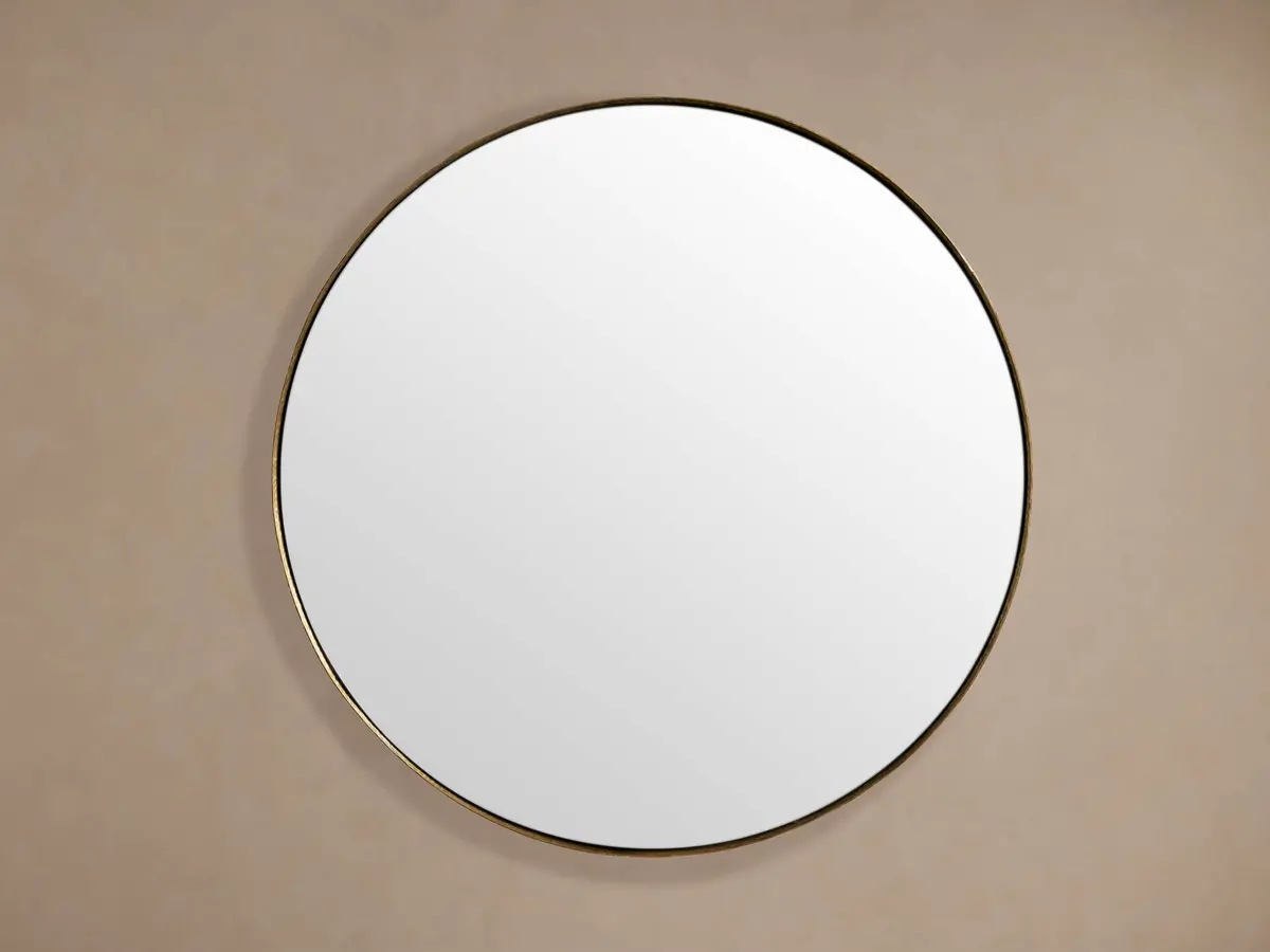 Serra 24" Round Wall Mirror In Brass 1
