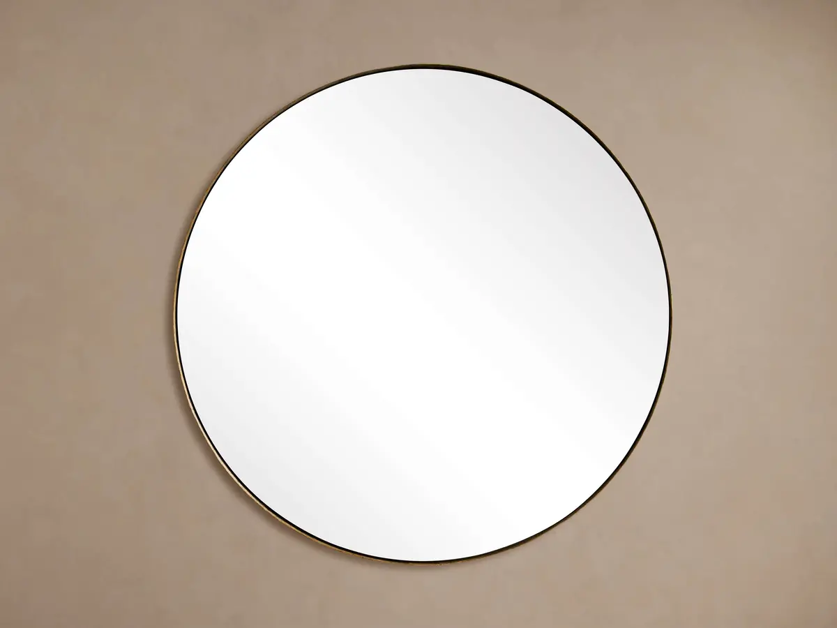 Serra 30" Round Wall Mirror In Patina 1