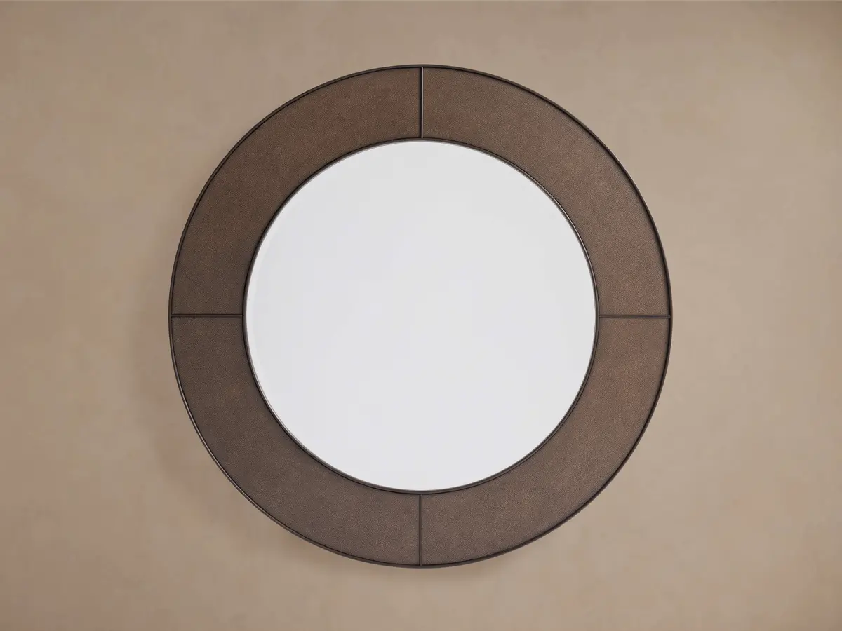 Malone Round Wall Mirror In Camel 1