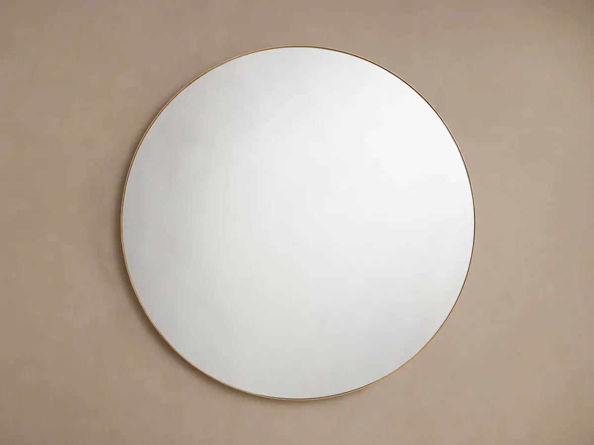 Lira Oak 60" Round Wall Mirror 1