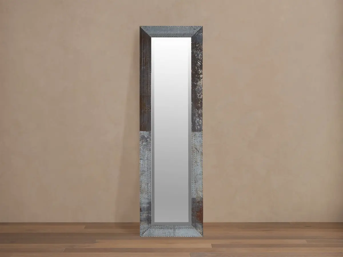 Caspian Narrow Floor Mirror In Iron 1