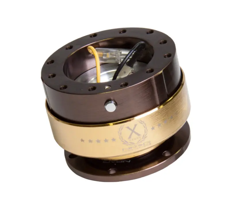 Nrg Quick Release Steering Hub – Gen 2.0 With Bronze Body And Chrome Gold Ring 1