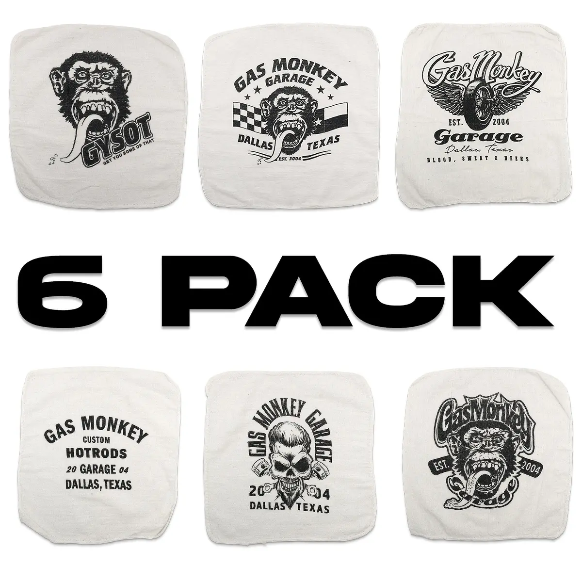 Gmg White Shop Rag Bundle 6Pk. 1