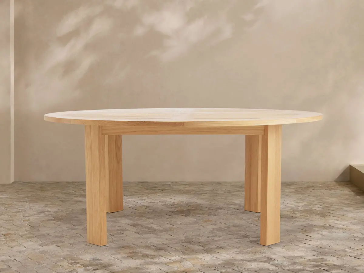 Bal Harbour Outdoor Teak Round Dining Table 1