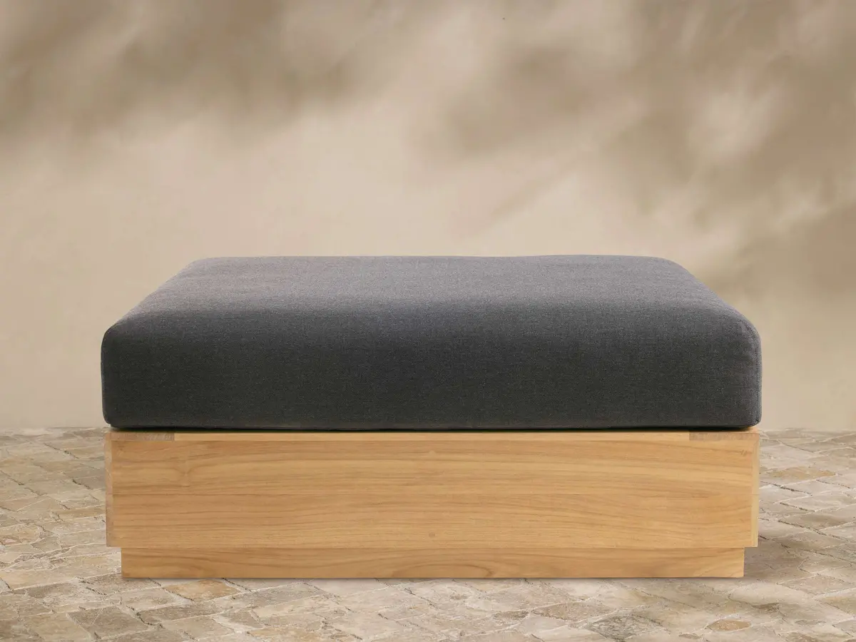 Bal Harbour Outdoor Teak Ottoman 1