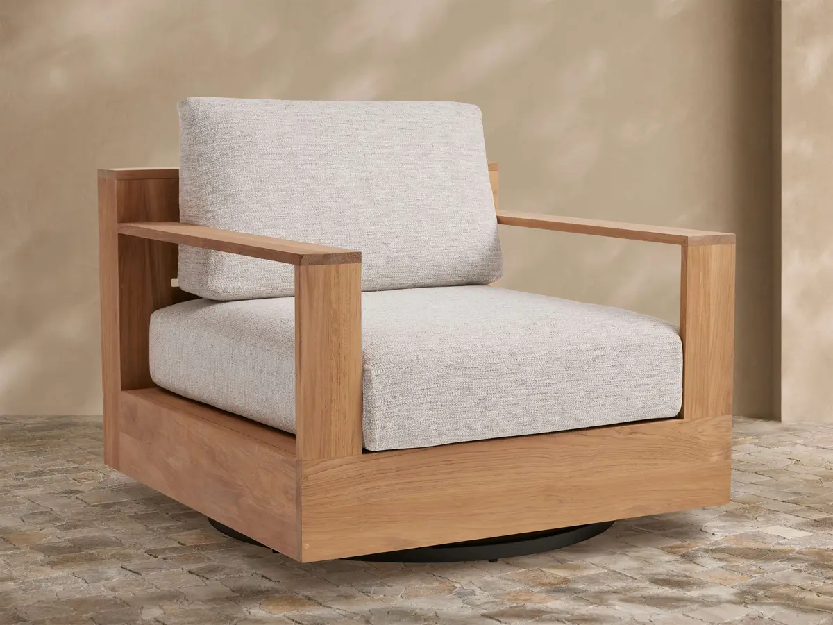 Bal Harbour Outdoor Teak Swivel Chair 1