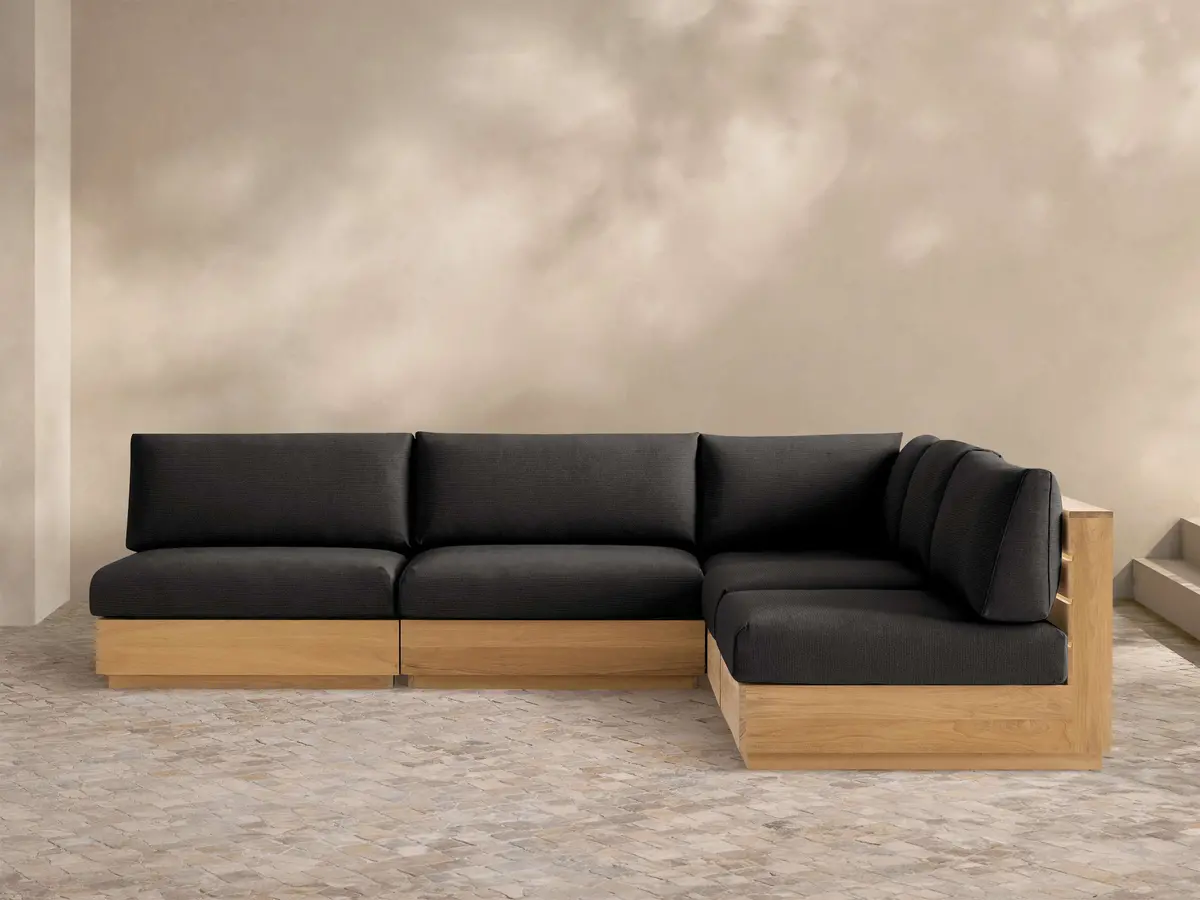 Bal Harbour Outdoor Teak Five-Piece Sectional 1