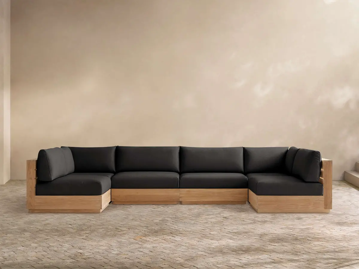 Bal Harbour Outdoor Teak Six-Piece Sectional 1