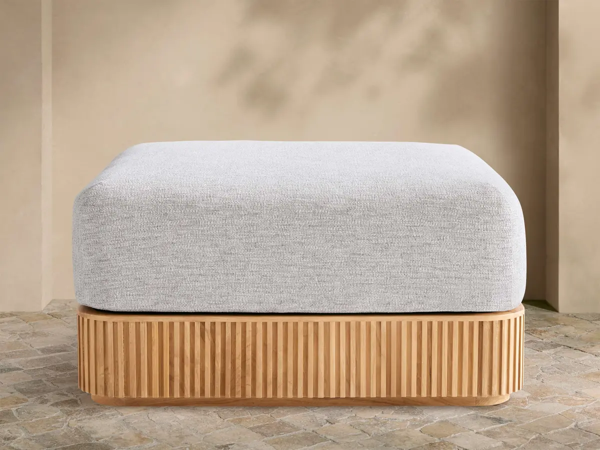 Beaumont Outdoor Teak Ottoman 1
